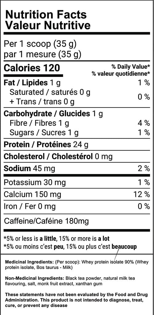 Original Milk Tea Protein Powder Boba Nutrition