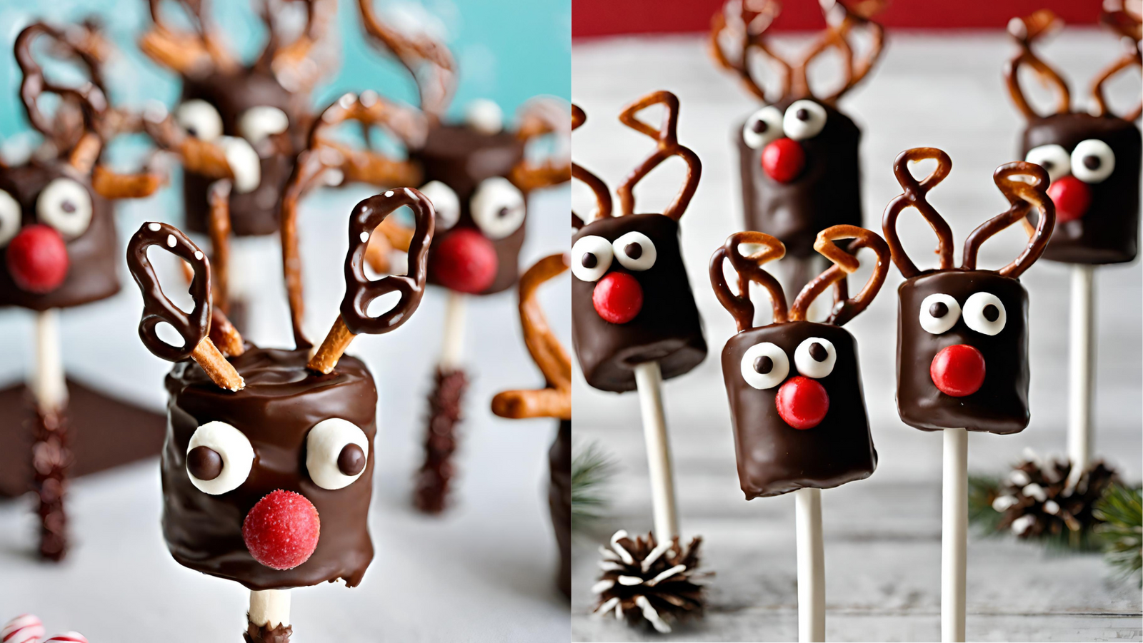 reindeer marshmellow pops