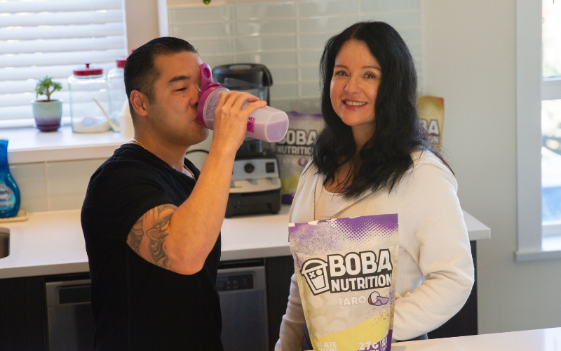 drinking boba protein