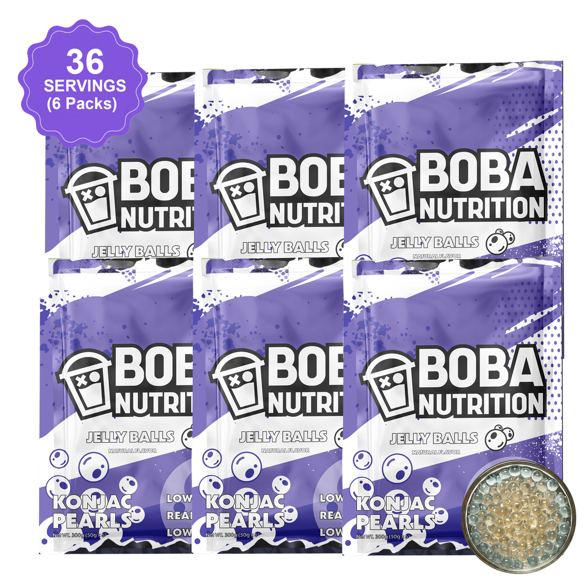 6 x Low Calorie Konjac Pearls (36 Servings)