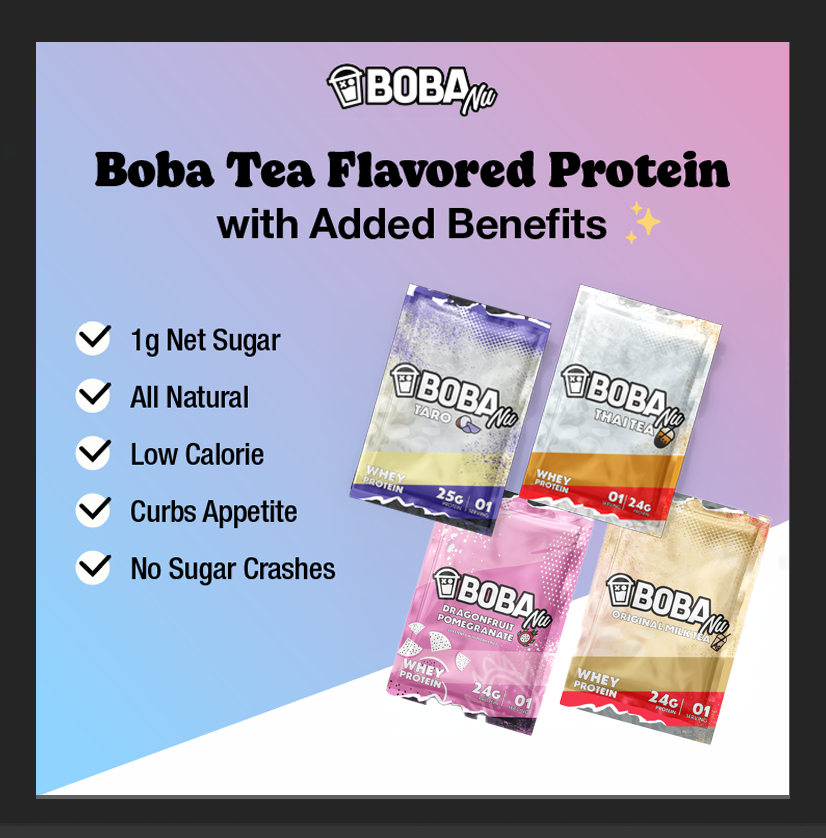 The Boba Flight  (4 Pack - Protein)  - Boba Protein Sample Box + Konjac Pearls