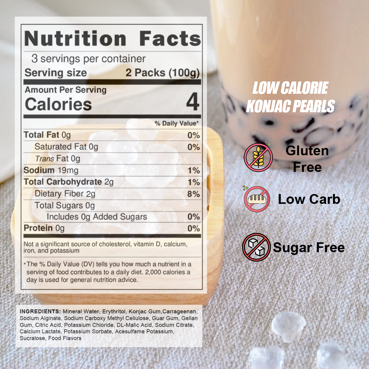 konjac pearls nutritional facts