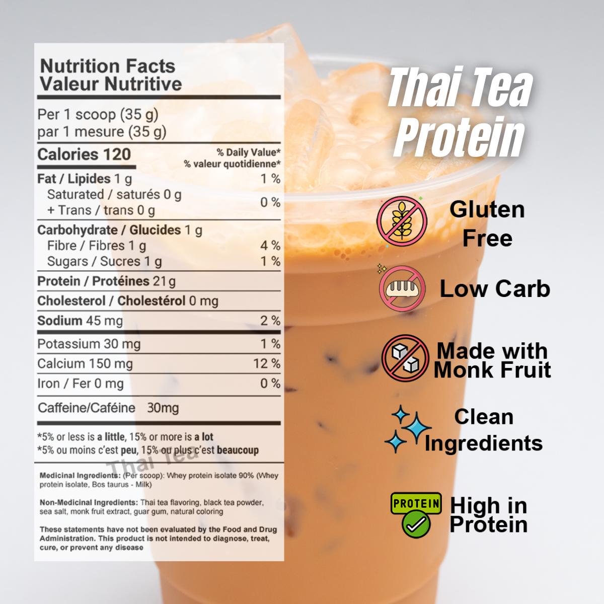 thai tea protein nutritional facts