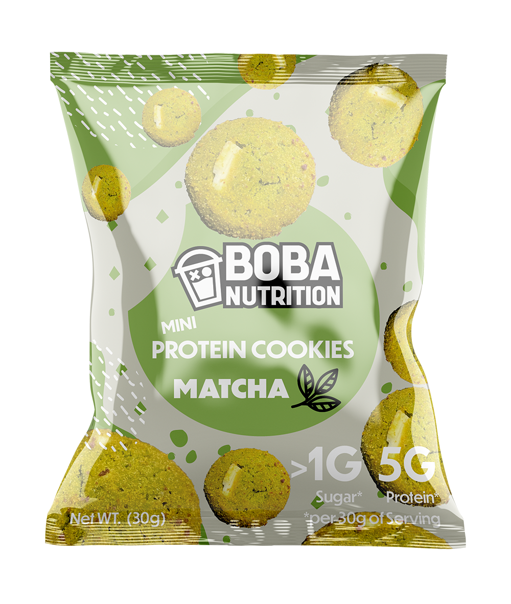 Matcha Protein Cookies Mini (6 pack) Boba Nutrition 
