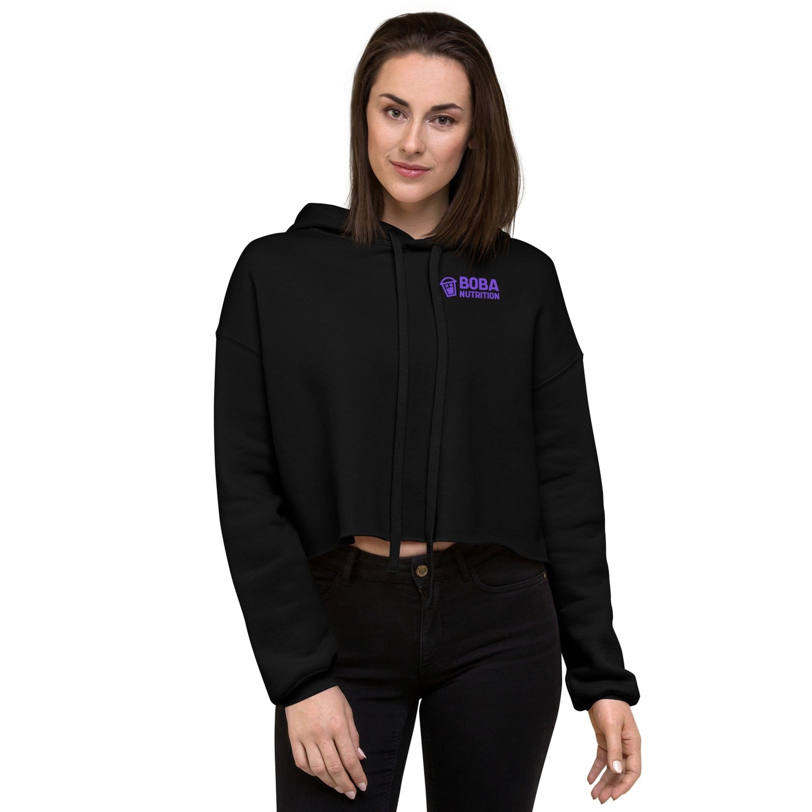 Women's OG Logo Crop Hoodie Boba Nutrition 